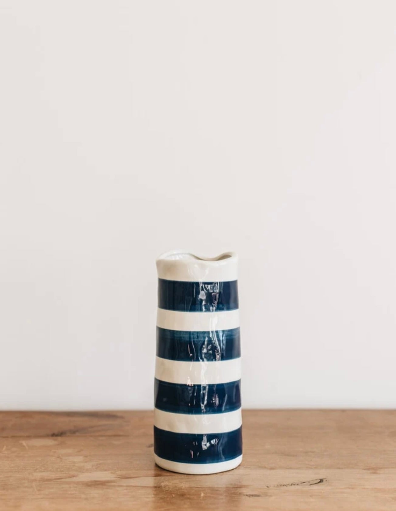 Navy Horizontal Stripe Vase Medium